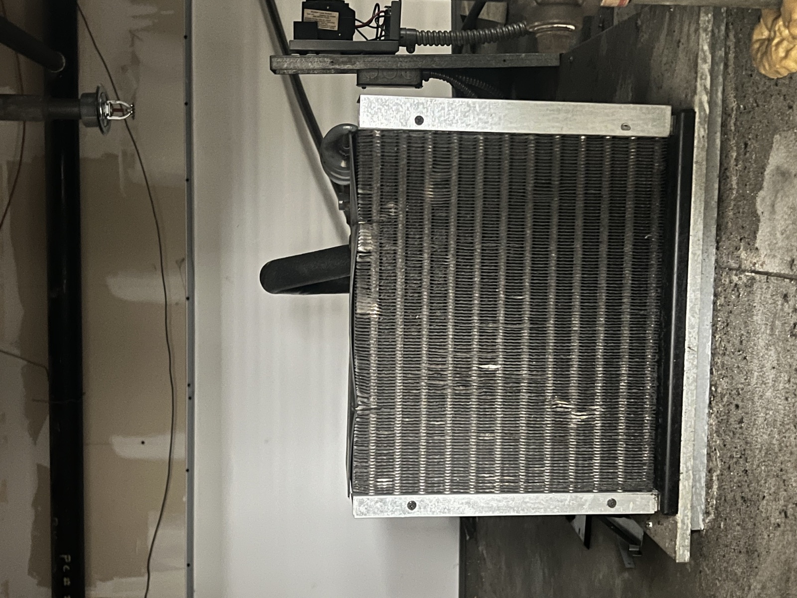 Walk-in cooler equipment before replacement
